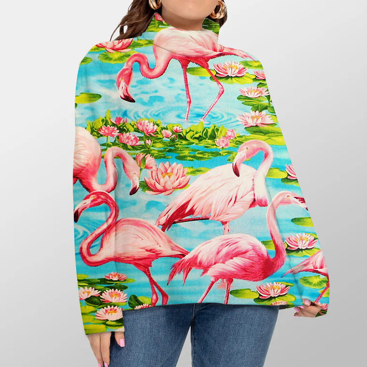 Flamingos Turtleneck Sweater_1_2.1