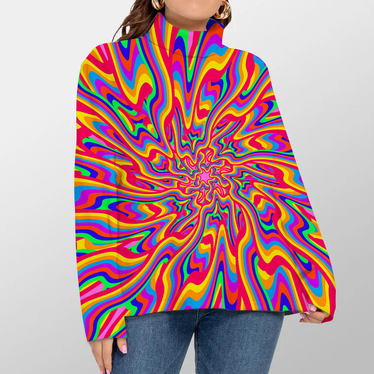 Watercolor Hippie Trippy Turtleneck Sweater_1_2.1