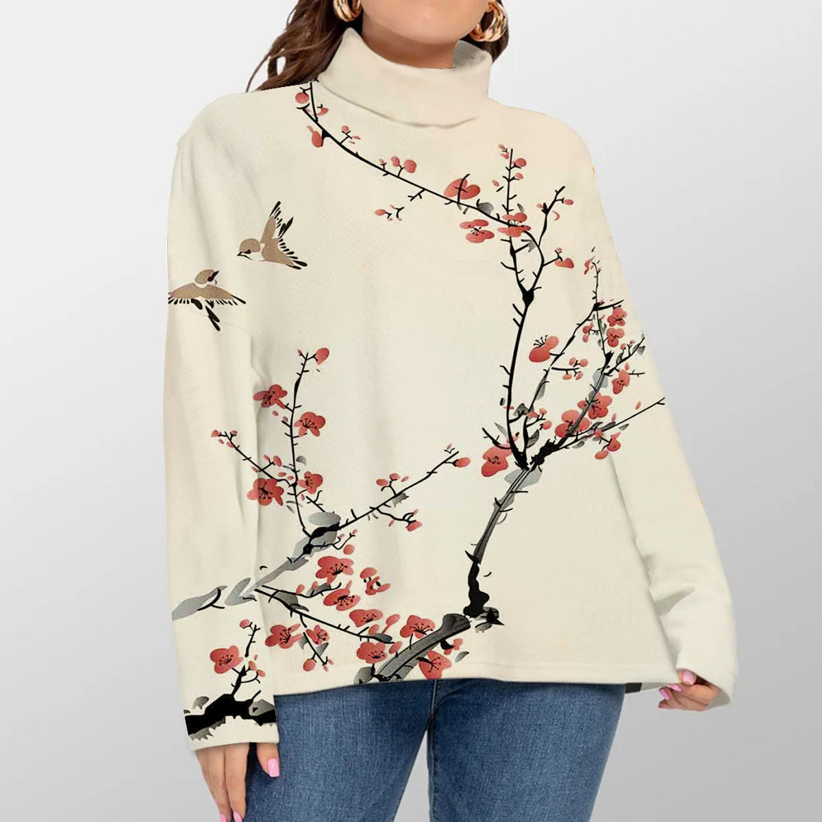 White Blossom Turtleneck Sweater_1_2.1