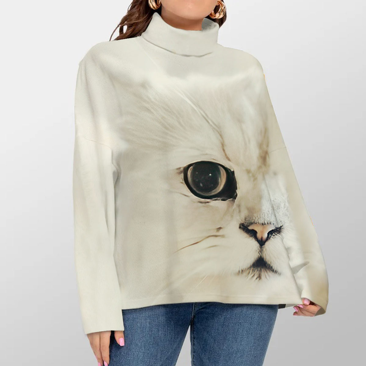 White Cat Turtleneck Sweater_1_2.1