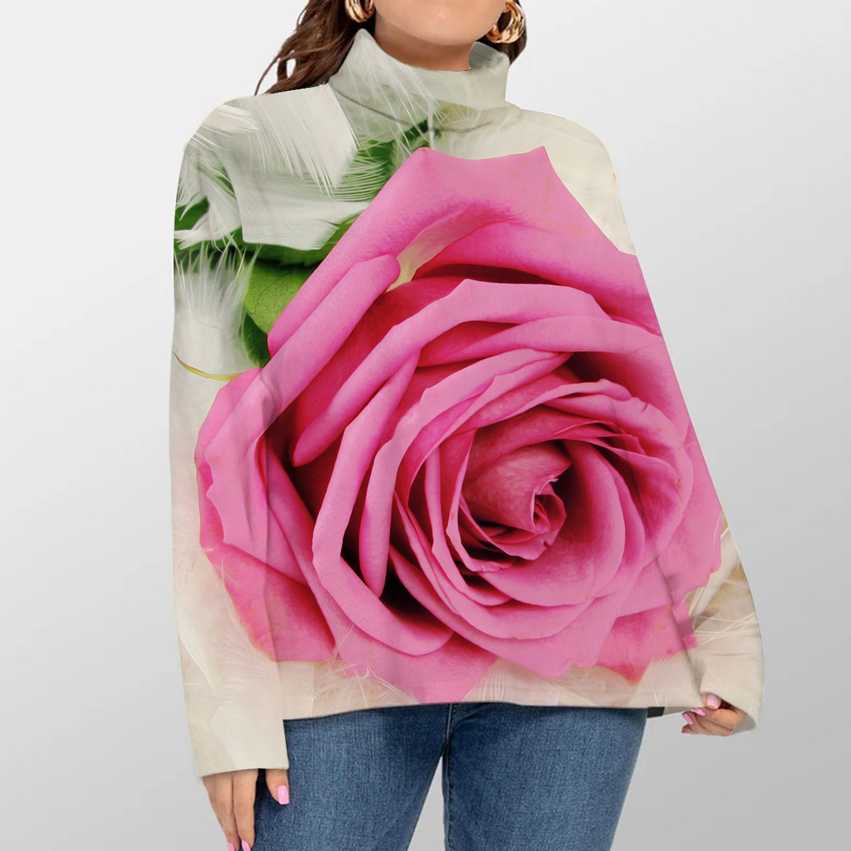 White Rose Turtleneck Sweater_1_2.1