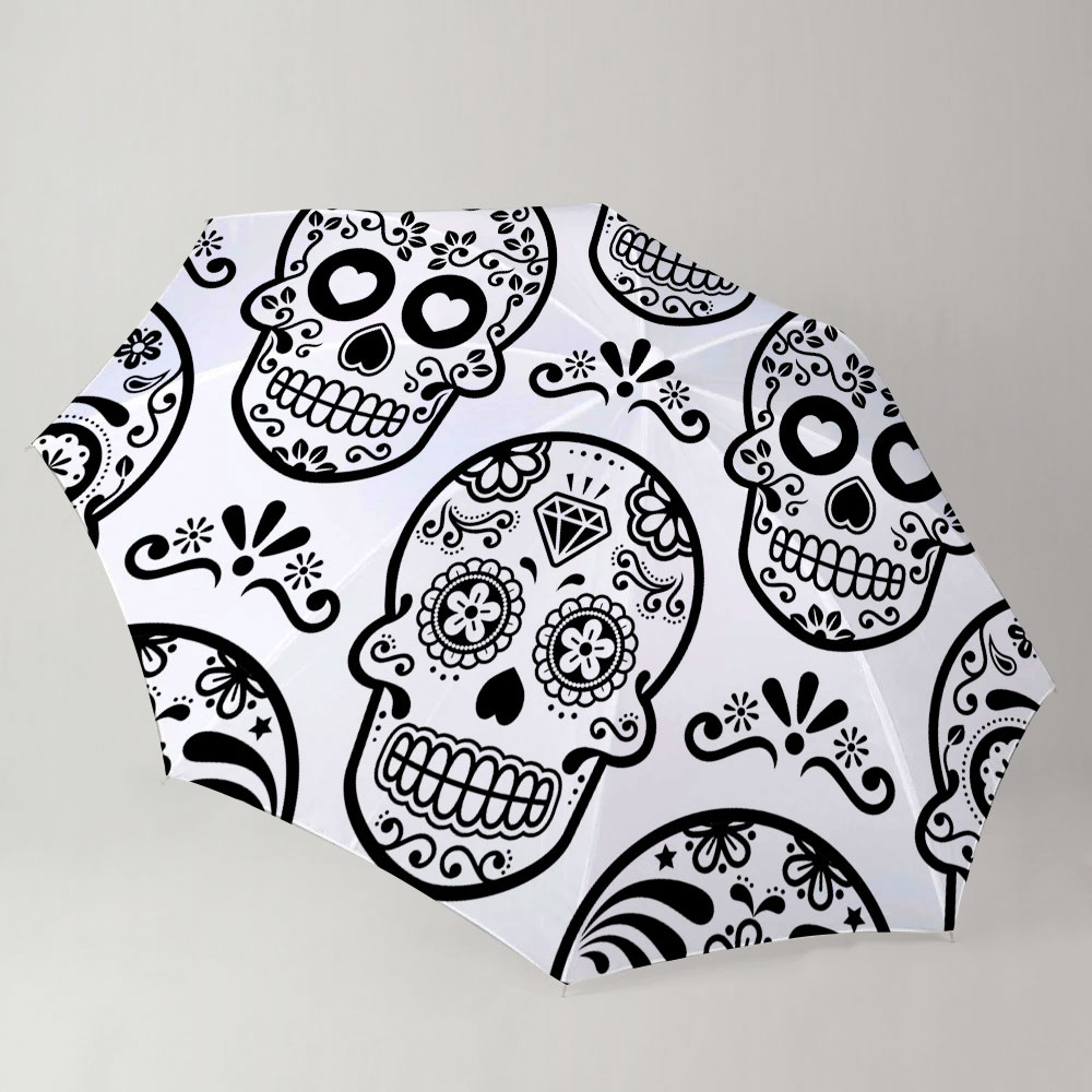 White Gothic Skull Umbrella_1_2.1