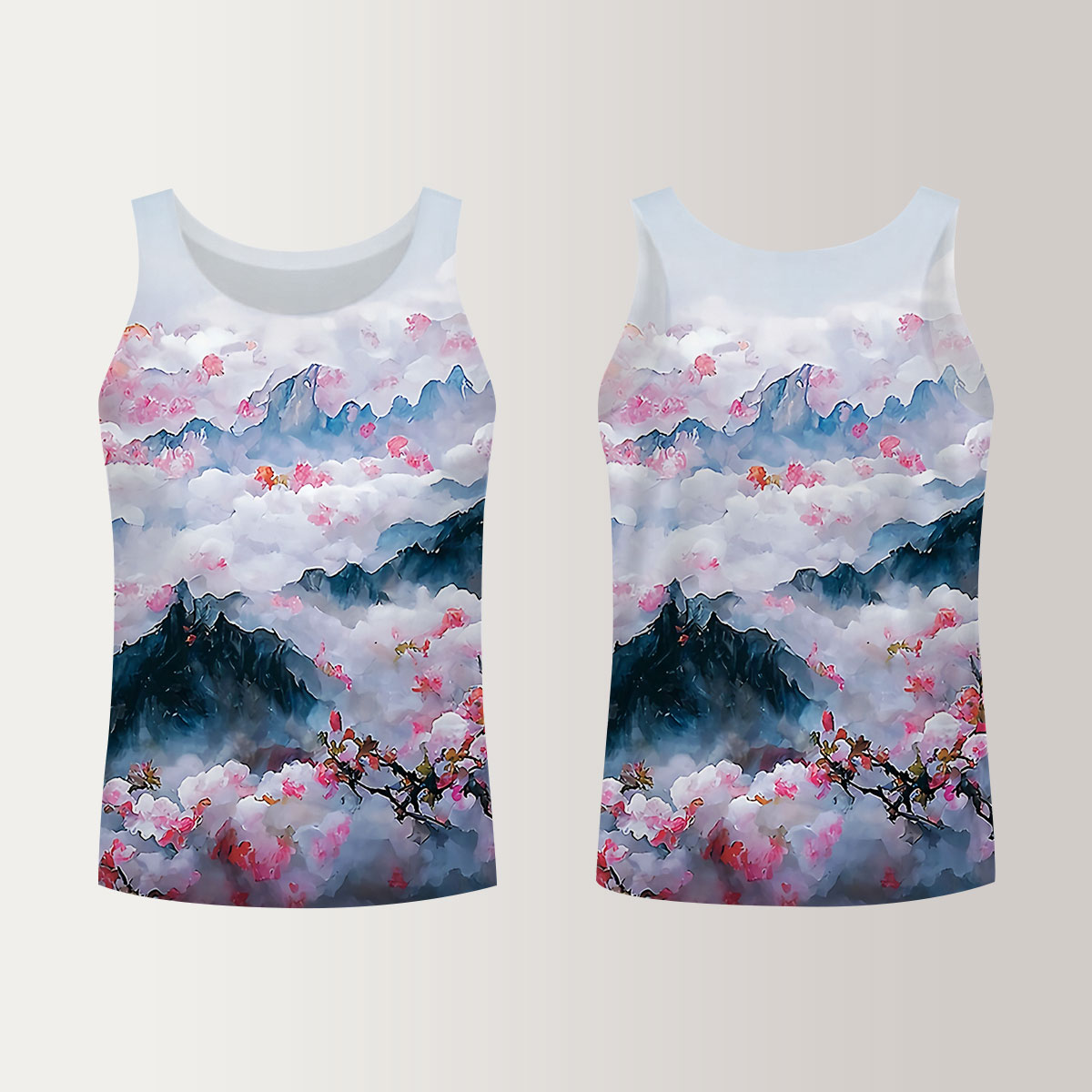 Watercolor Abstract Blossom Unisex Tank Top_1_2.1