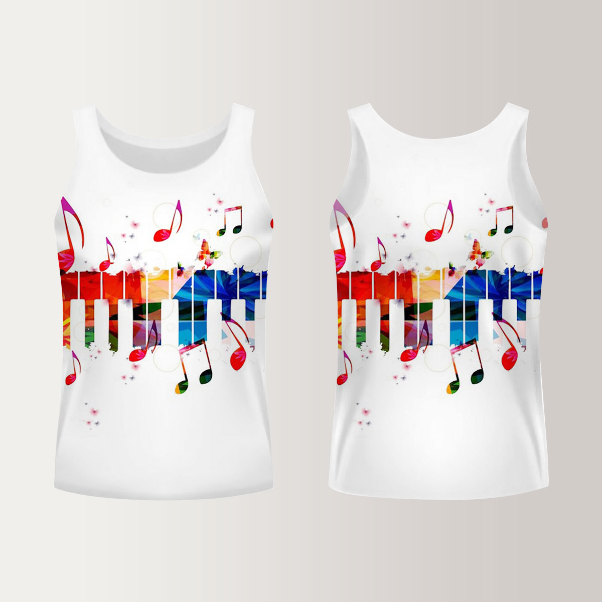 Watercolor Music Note Unisex Tank Top_1_2.1
