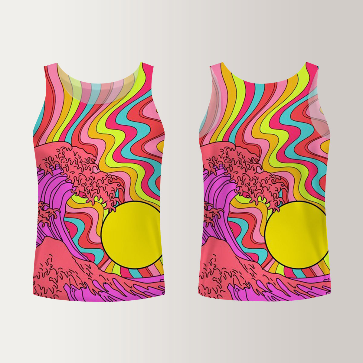 Waves And Sunset Unisex Tank Top_1_2.1