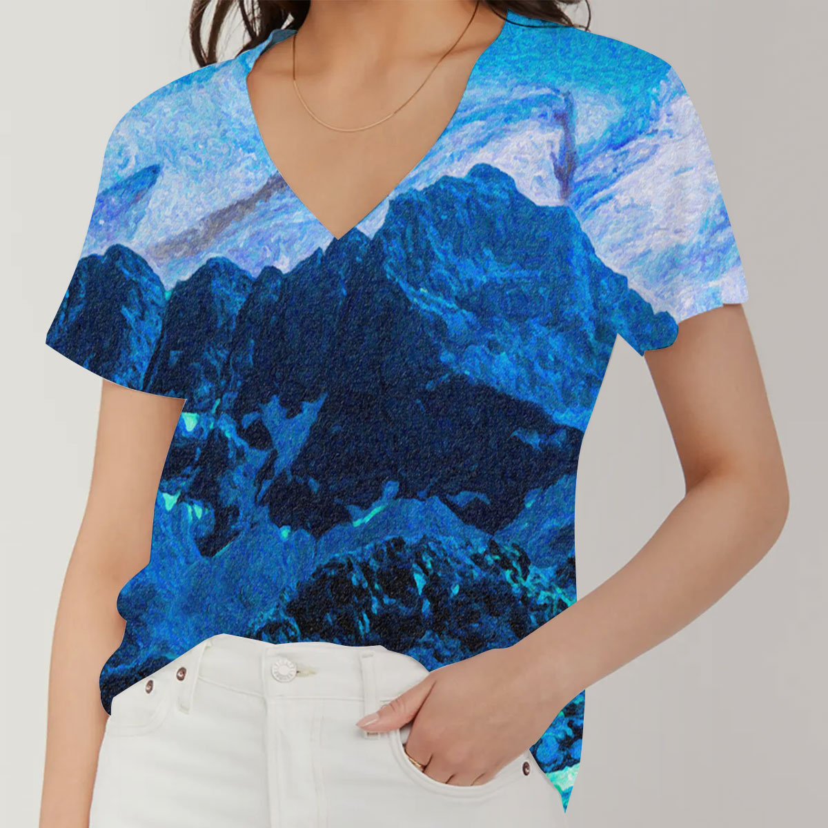 Cool Winer Abstract V-Neck Women's T-Shirt_1_2.1