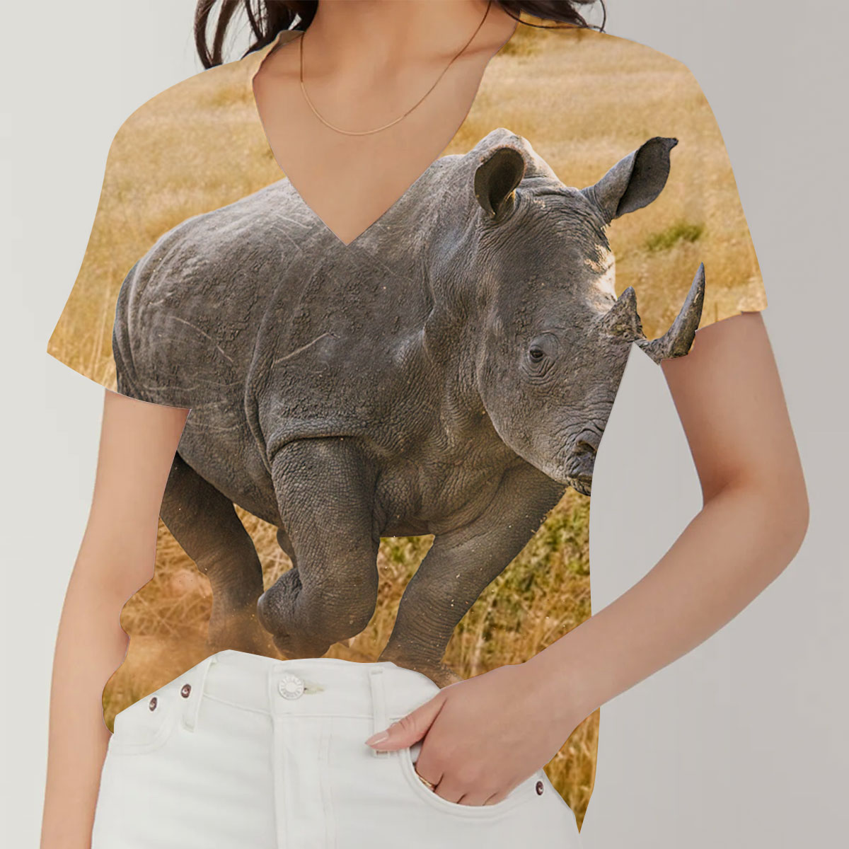 Wild Rhino V-Neck Women's T-Shirt_1_2.1