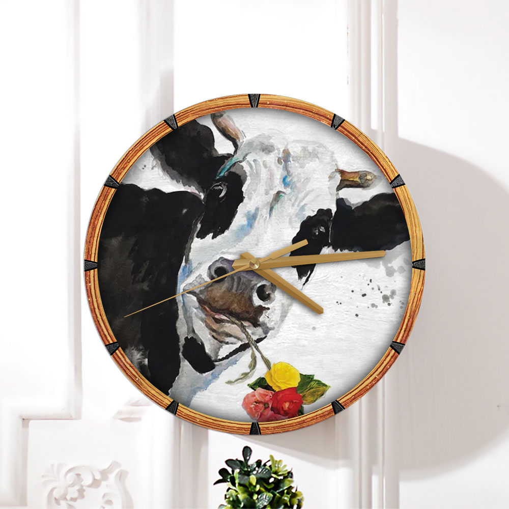 Cow Hold Flower Wall Clock_1_2.1