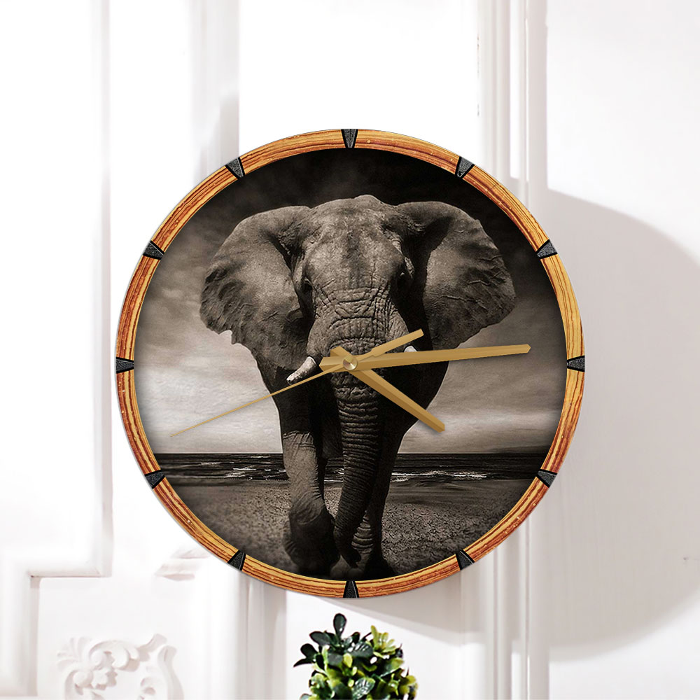 Elephant In The Wild Wall Clock_1_2.1