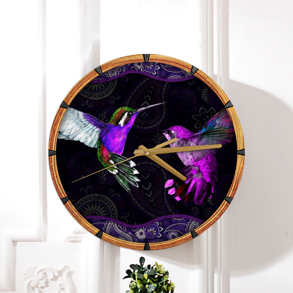 Floral Mandala Humming Bird Wall Clock_1_2.1