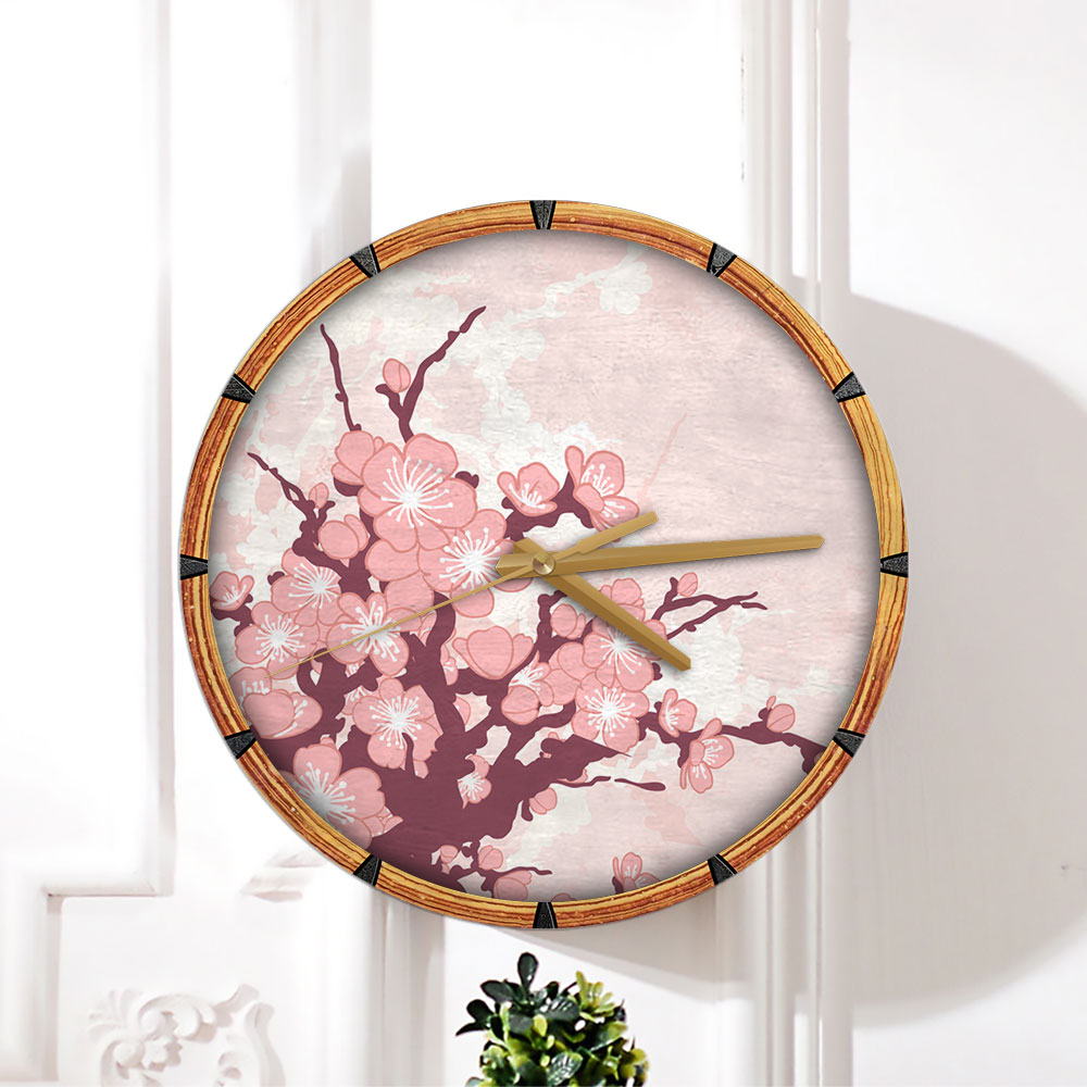 Pink Sakura Flower Wall Clock_1_2.1