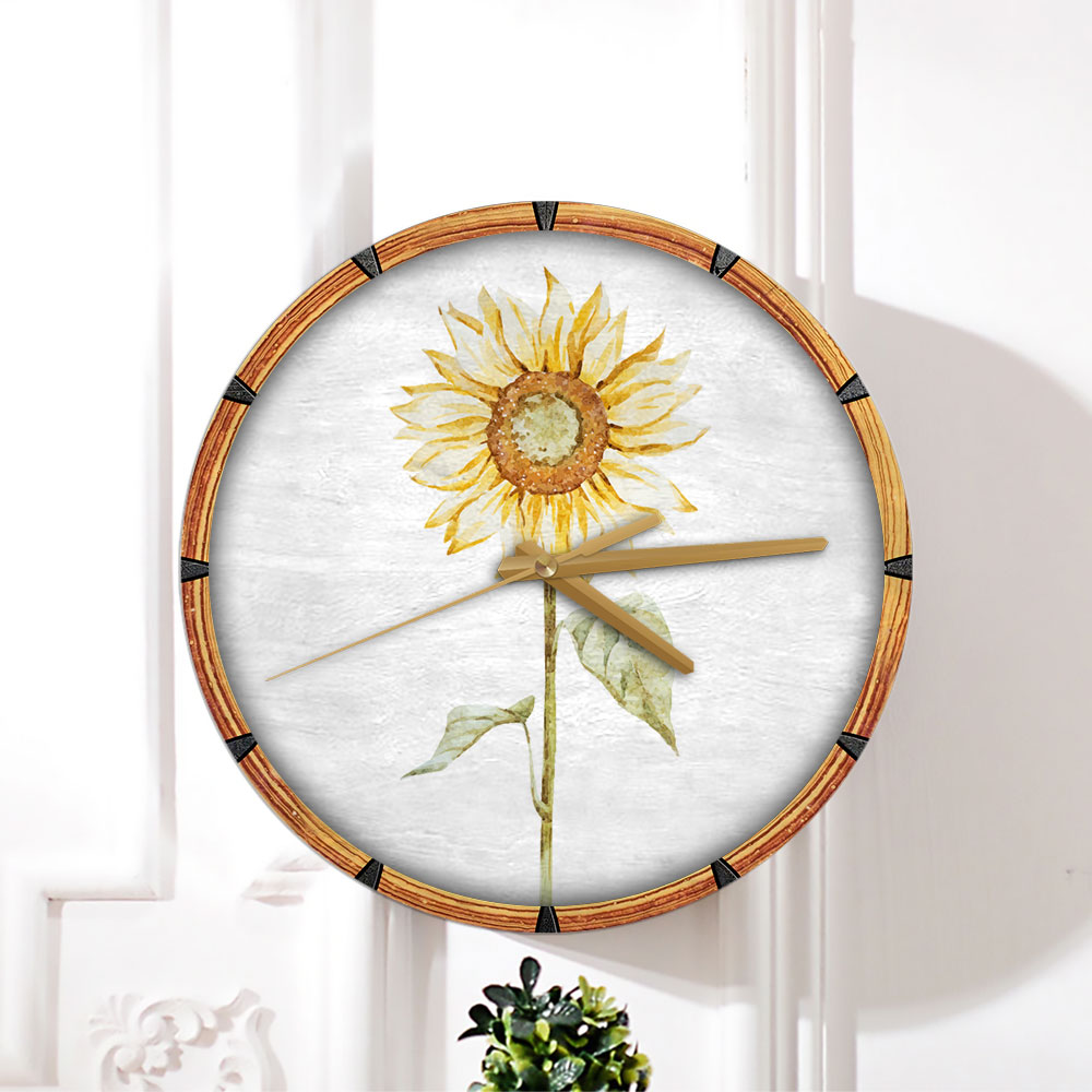 White Beautiful Sunflower Wall Clock_1_2.1