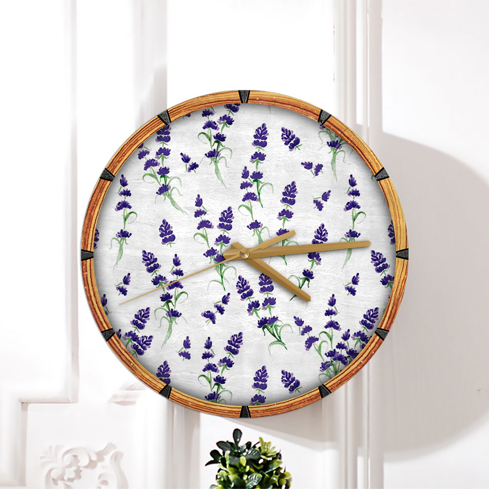 White Classic Lavender Wall Clock_1_2.1