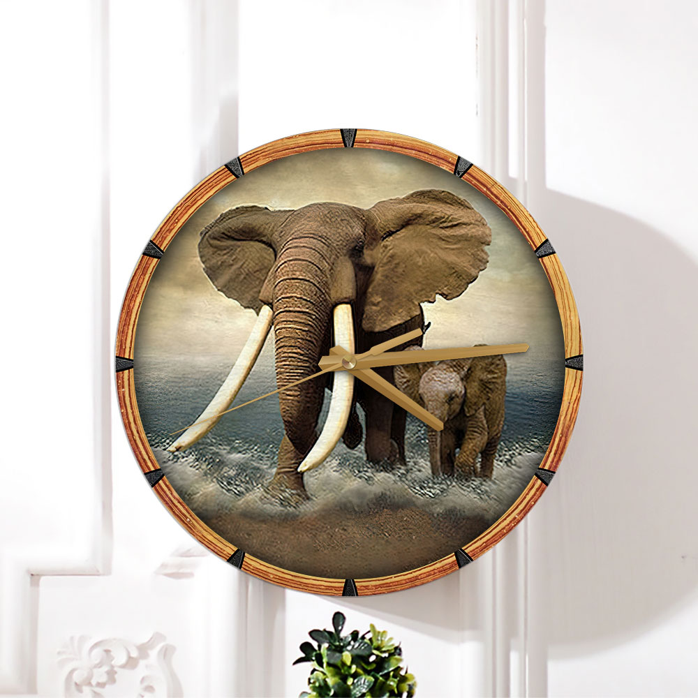 Wild Elephant Wall Clock_1_2.1