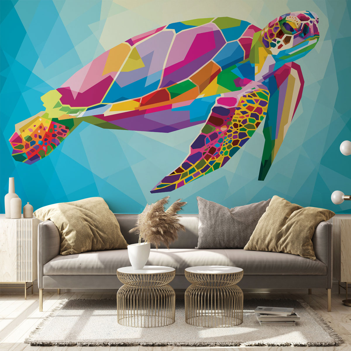 Colorful Turtle Wall Mural_1_2.1