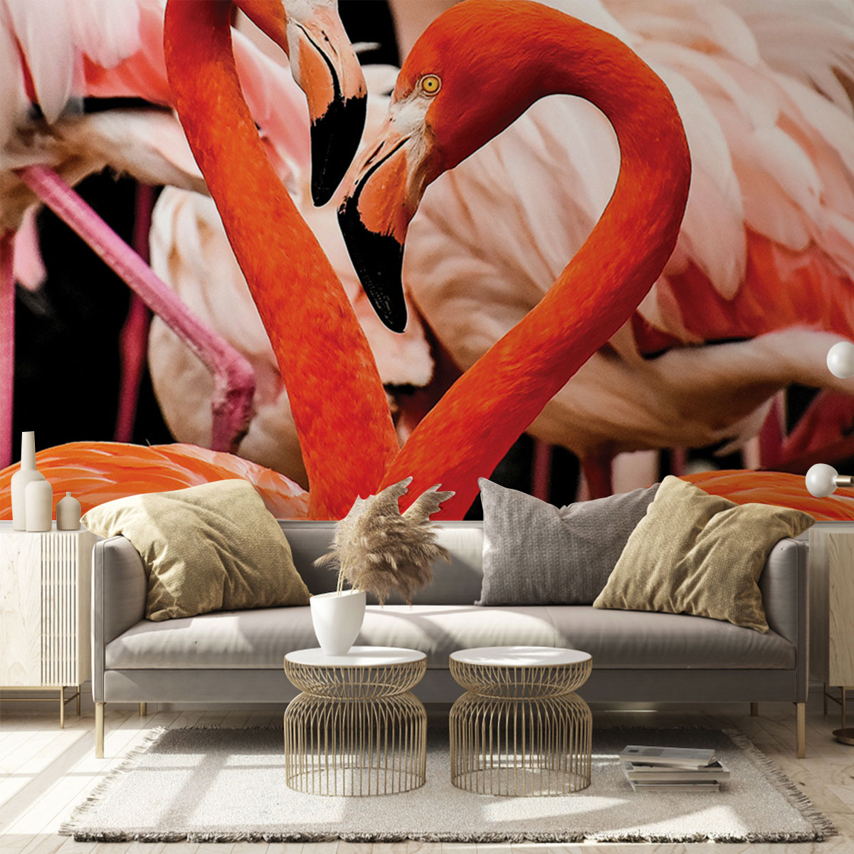 Couple Flamingo Wall Mural_1_2.1