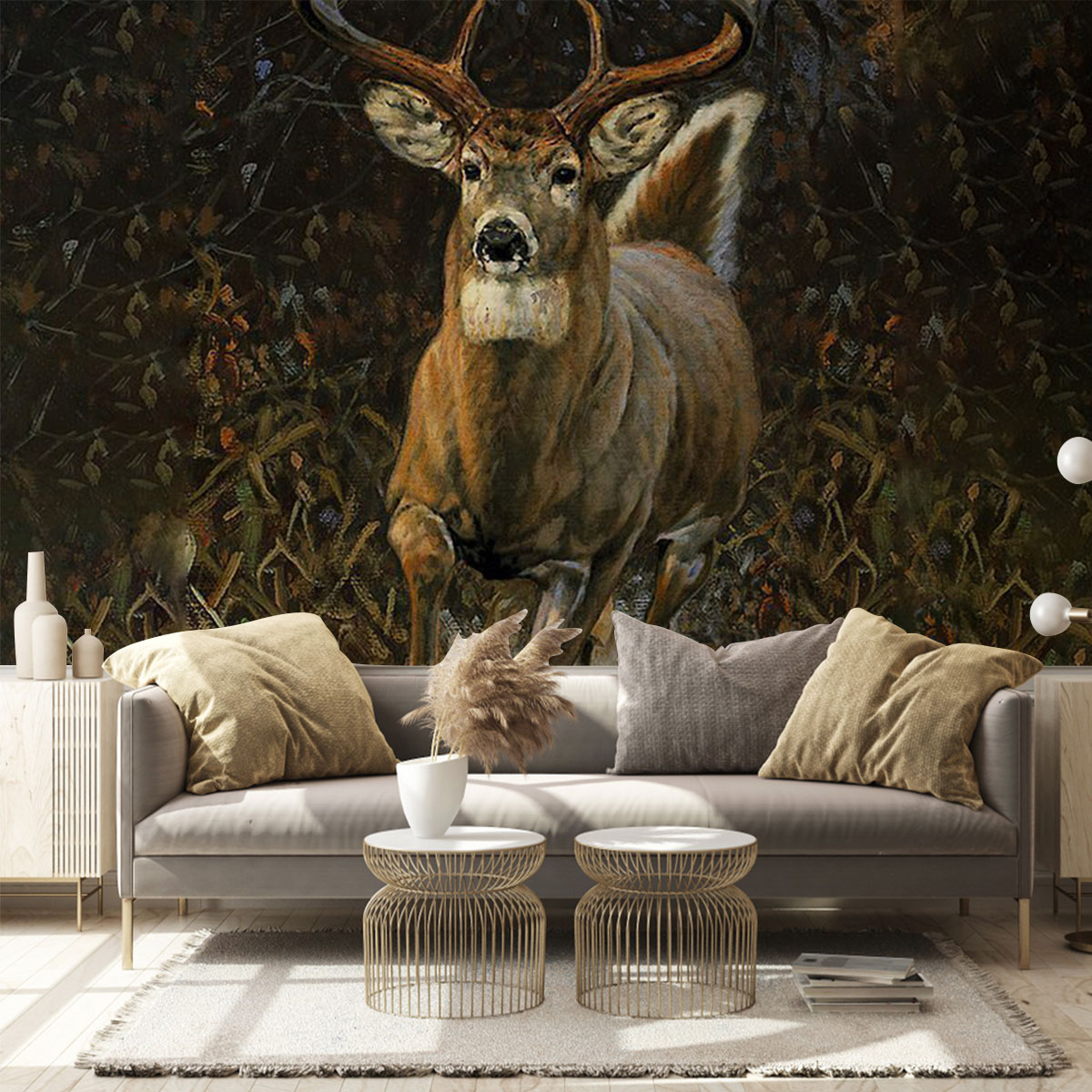 Deer Hunting In The Forest Wall Mural_1_2.1