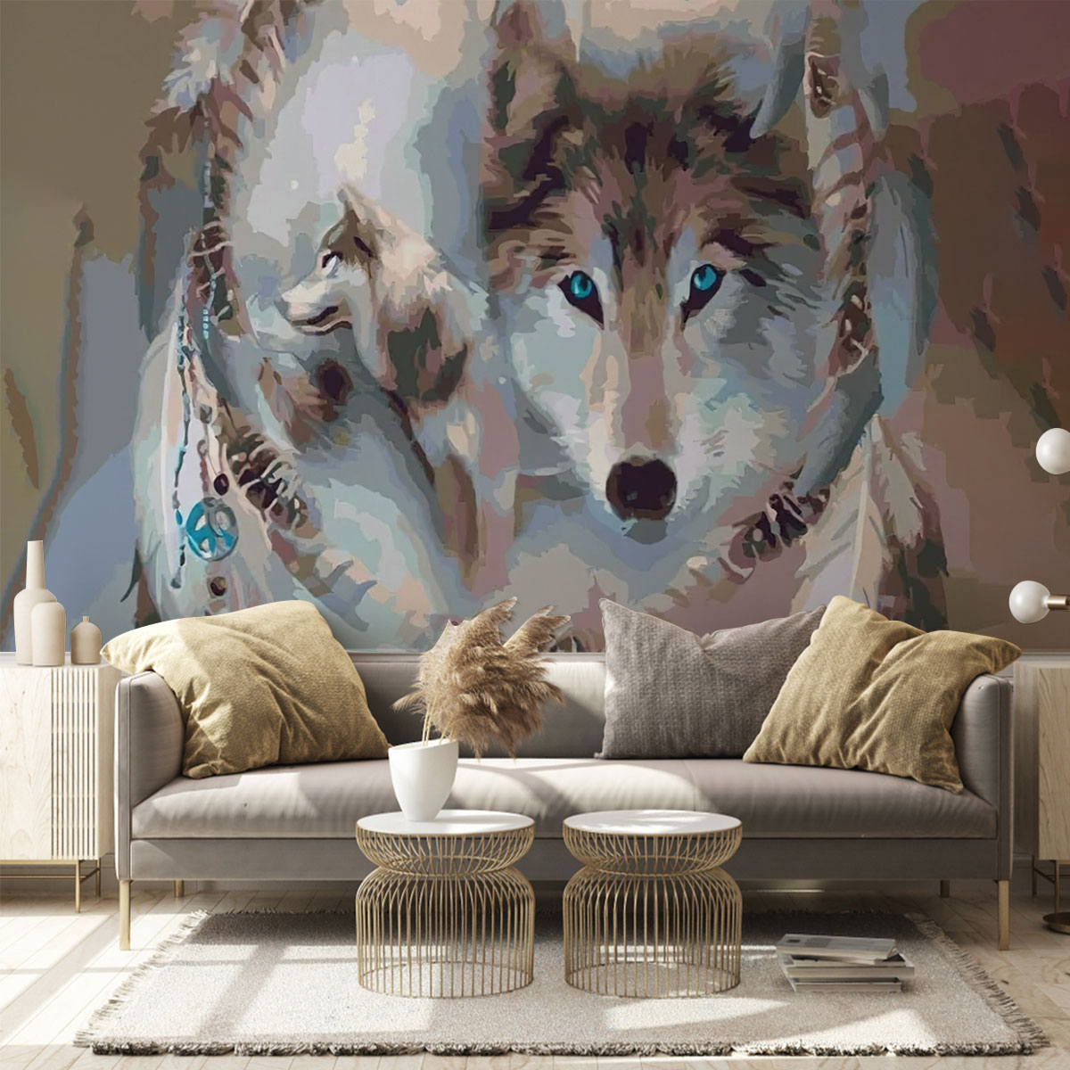 Dreamcatcher Wolf Wall Mural_1_2.1