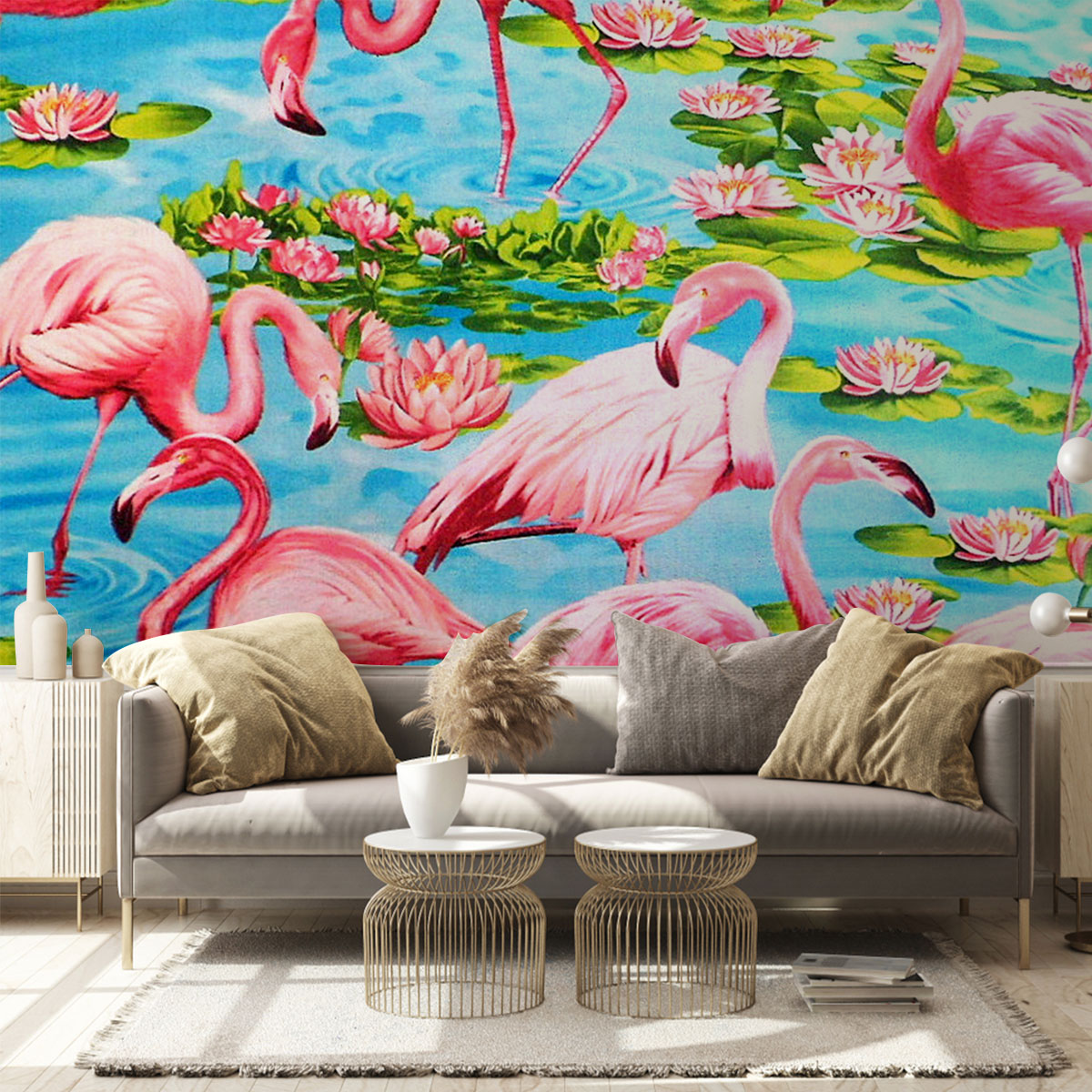 Flamingos Wall Mural_1_2.1