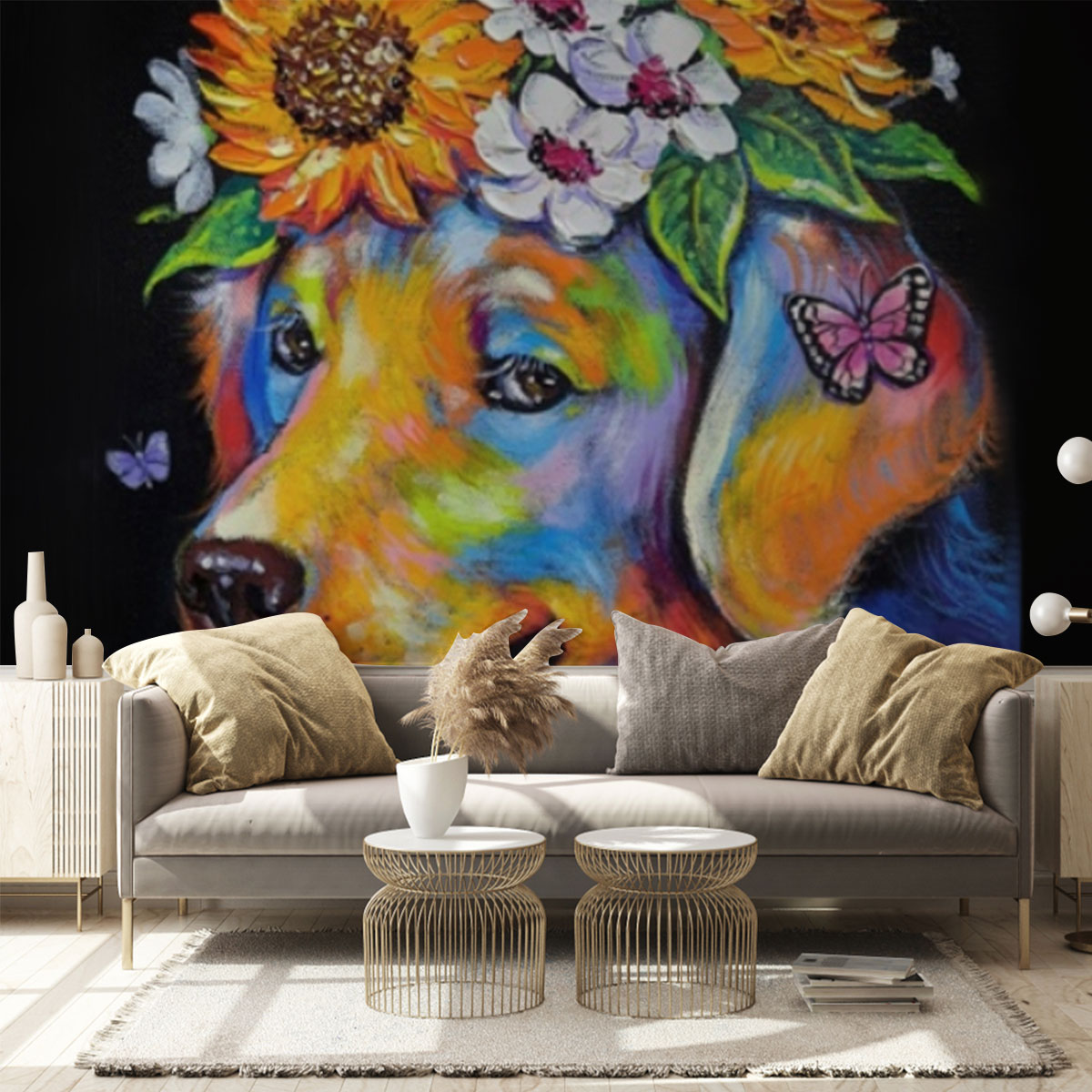 Floral Dog Wall Mural_1_2.1