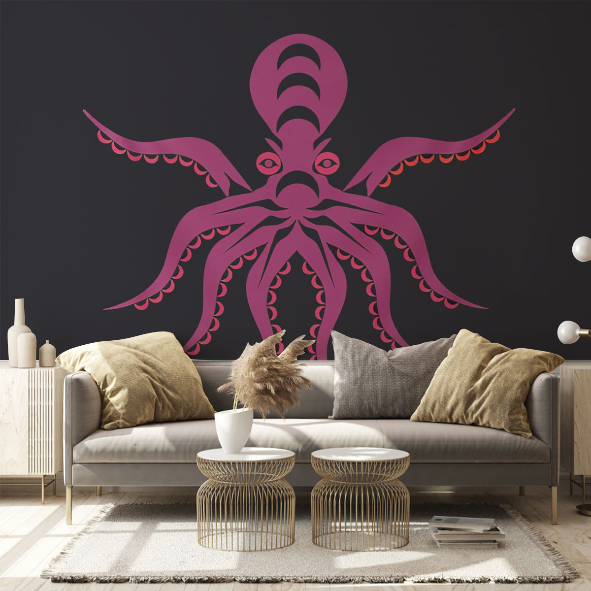Pink Octopus Wall Mural_1_2.1