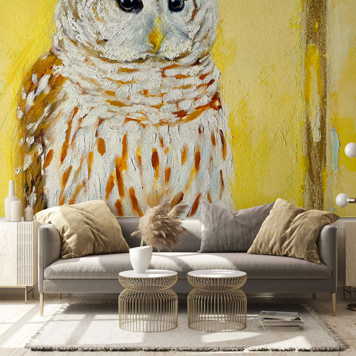 Yellow Owl Wall Mural_1_2.1