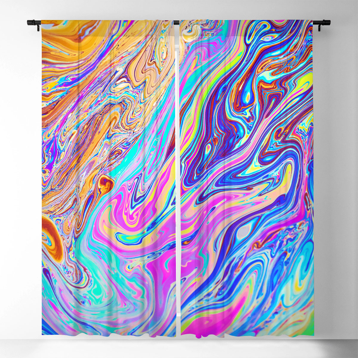 Colorful Psychedelic Window Curtain_1_2.1