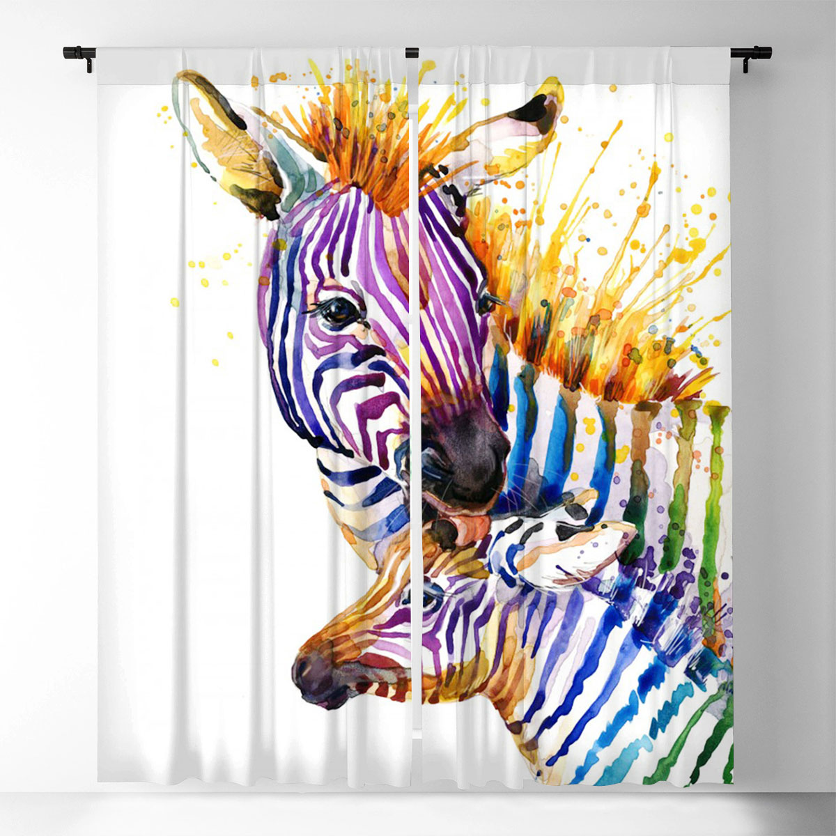 Colorful Zebra Window Curtain_1_2.1