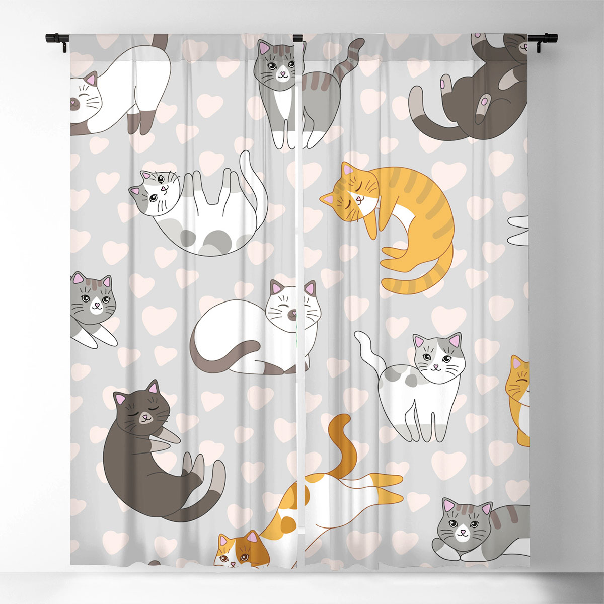 Cute Cat Window Curtain_1_2.1