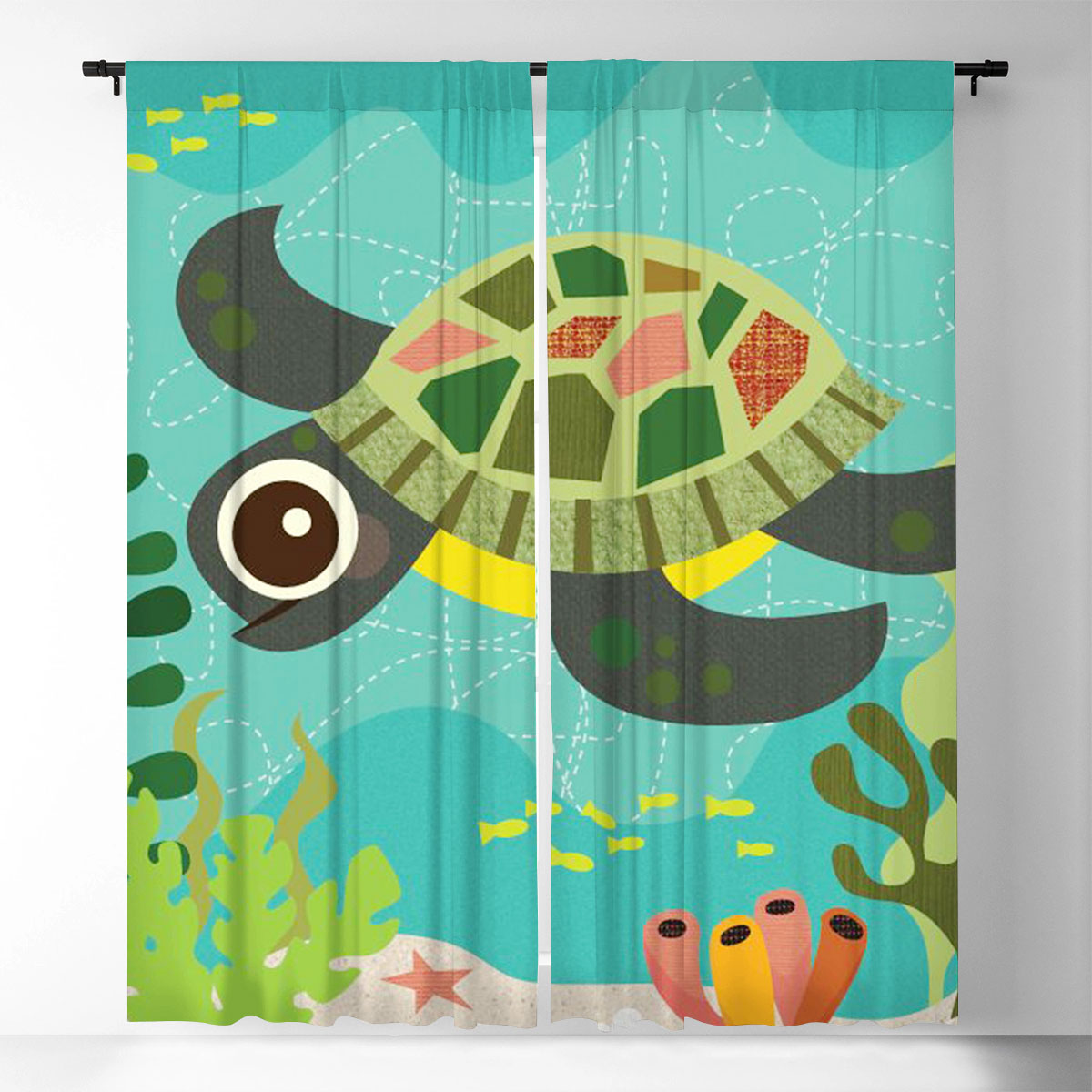 Cute Turtle Window Curtain_1_2.1