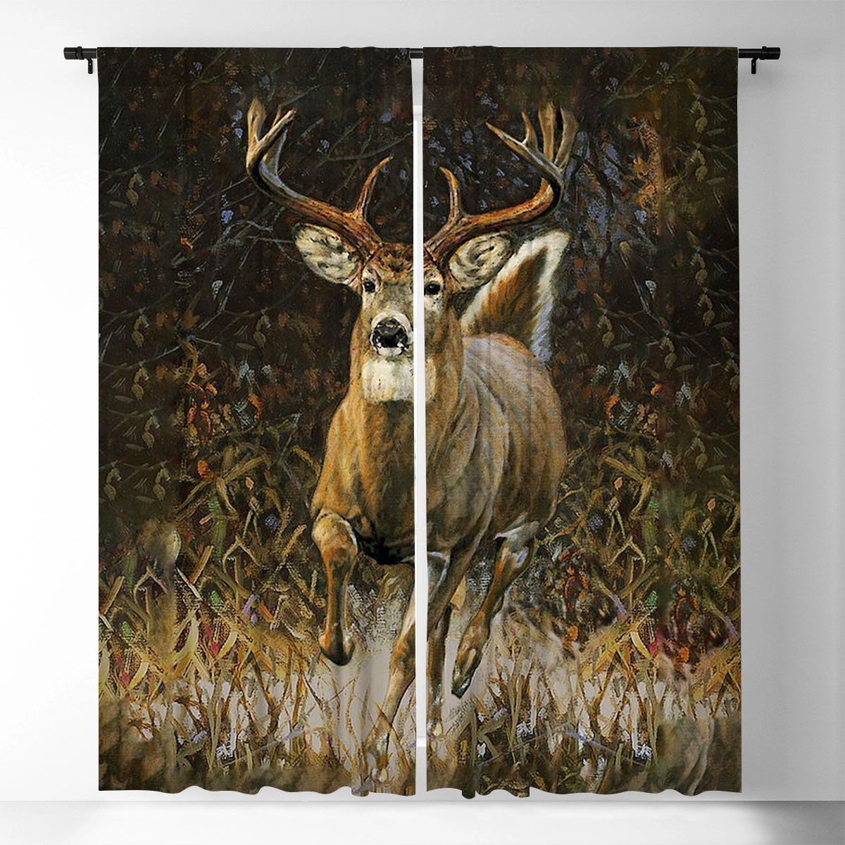 Deer Hunting In The Forest Window Curtain_1_2.1