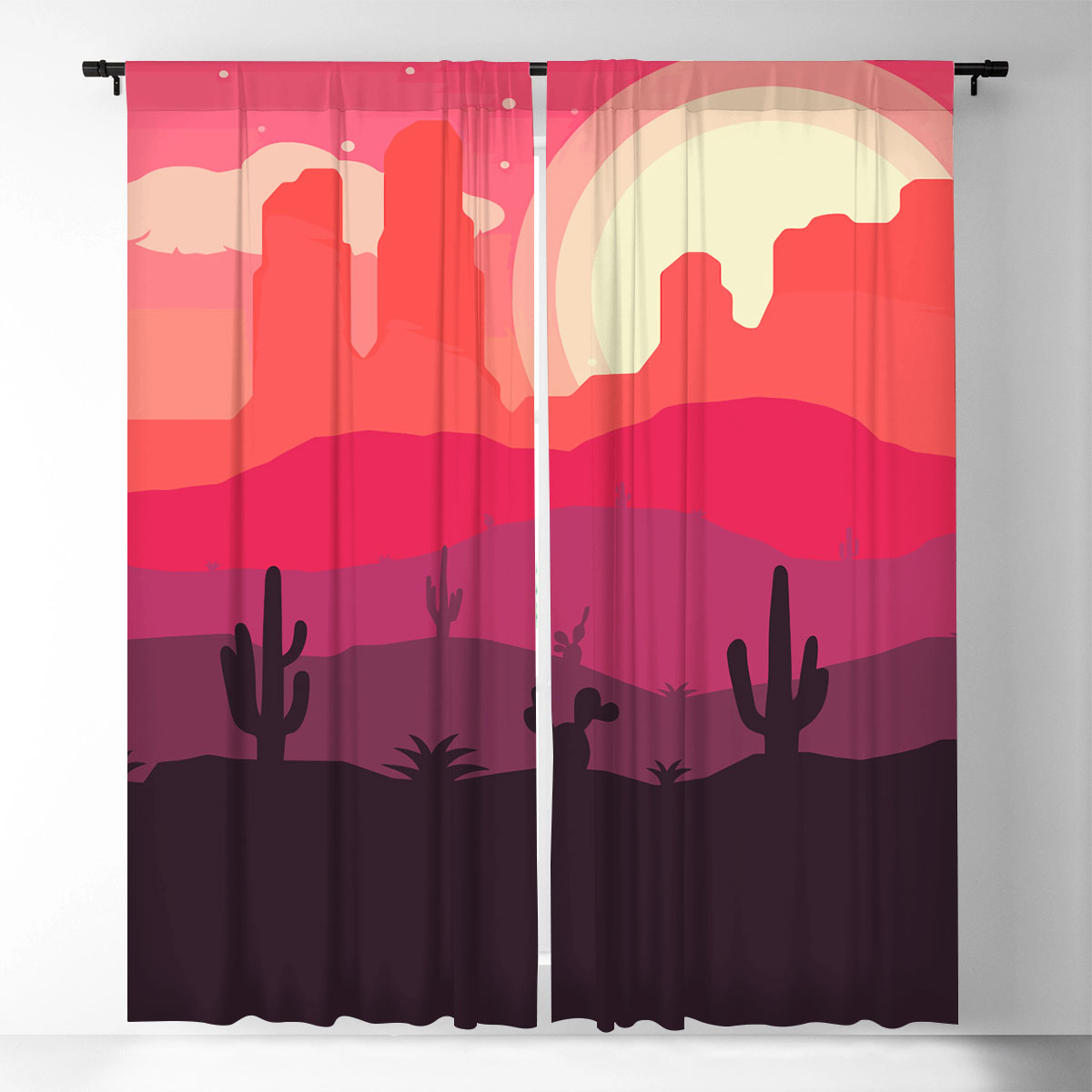 Desert And Mountain Window Curtain_1_2.1