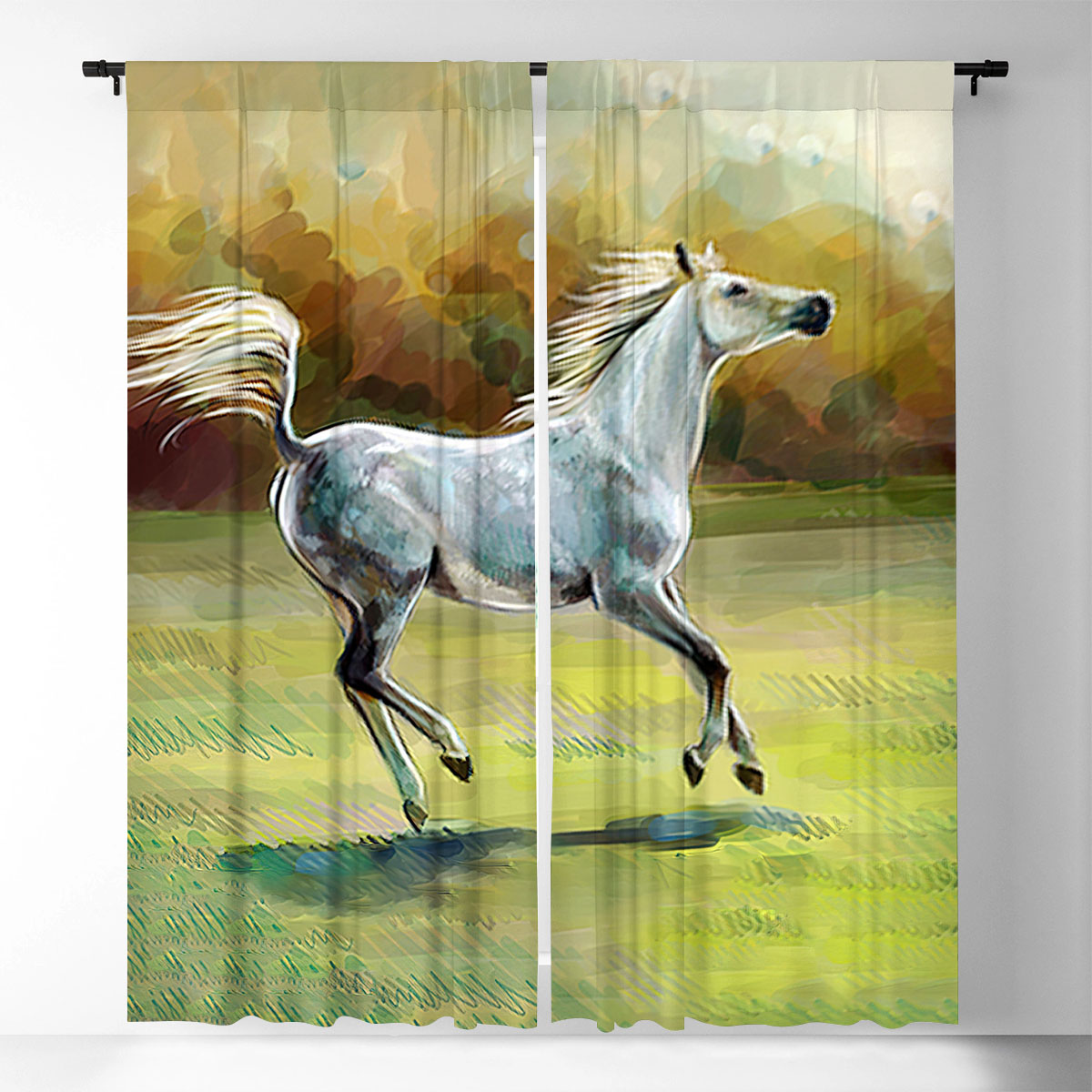Drawing Of Horse Window Curtain_1_2.1