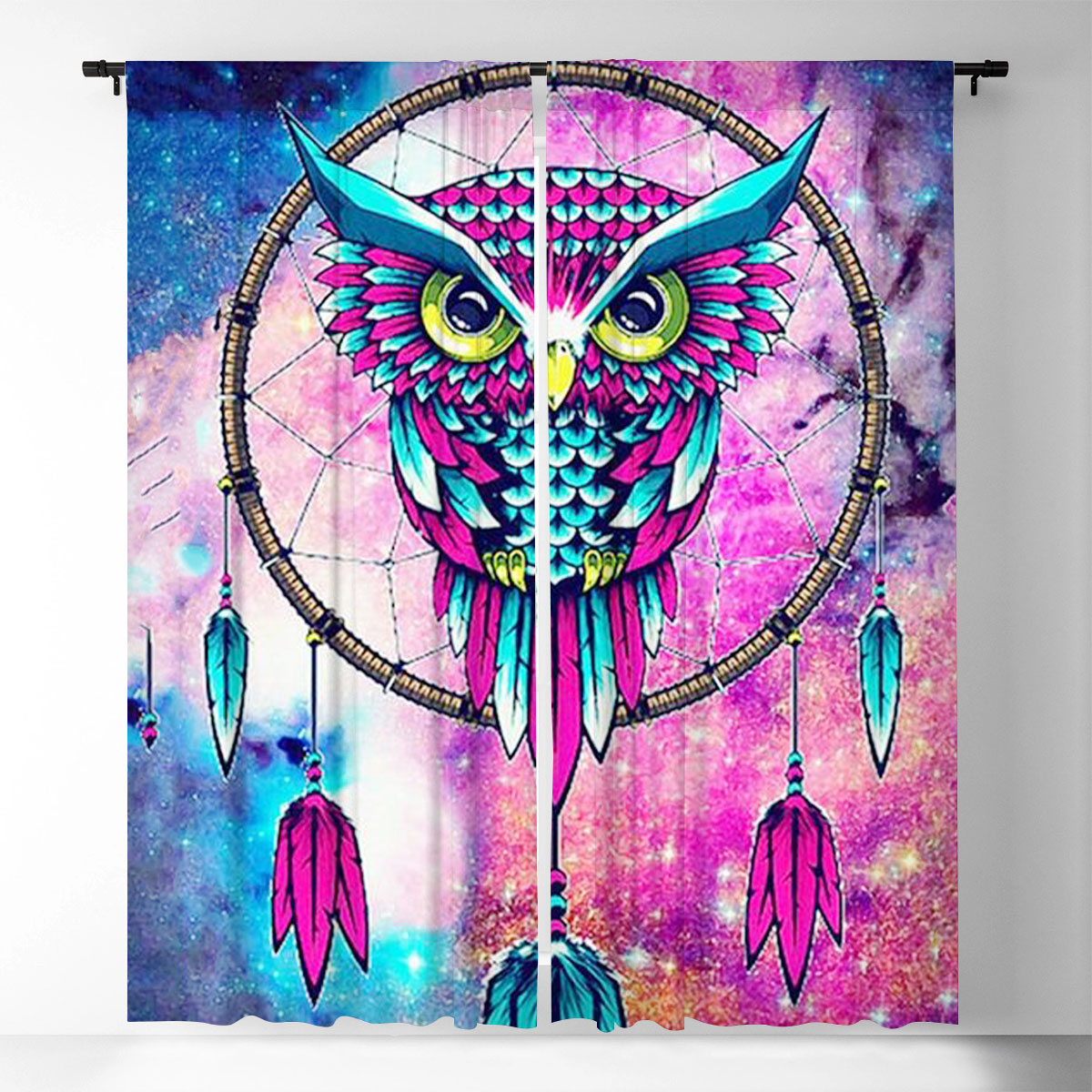Dreamcatcher Owl Window Curtain_1_2.1