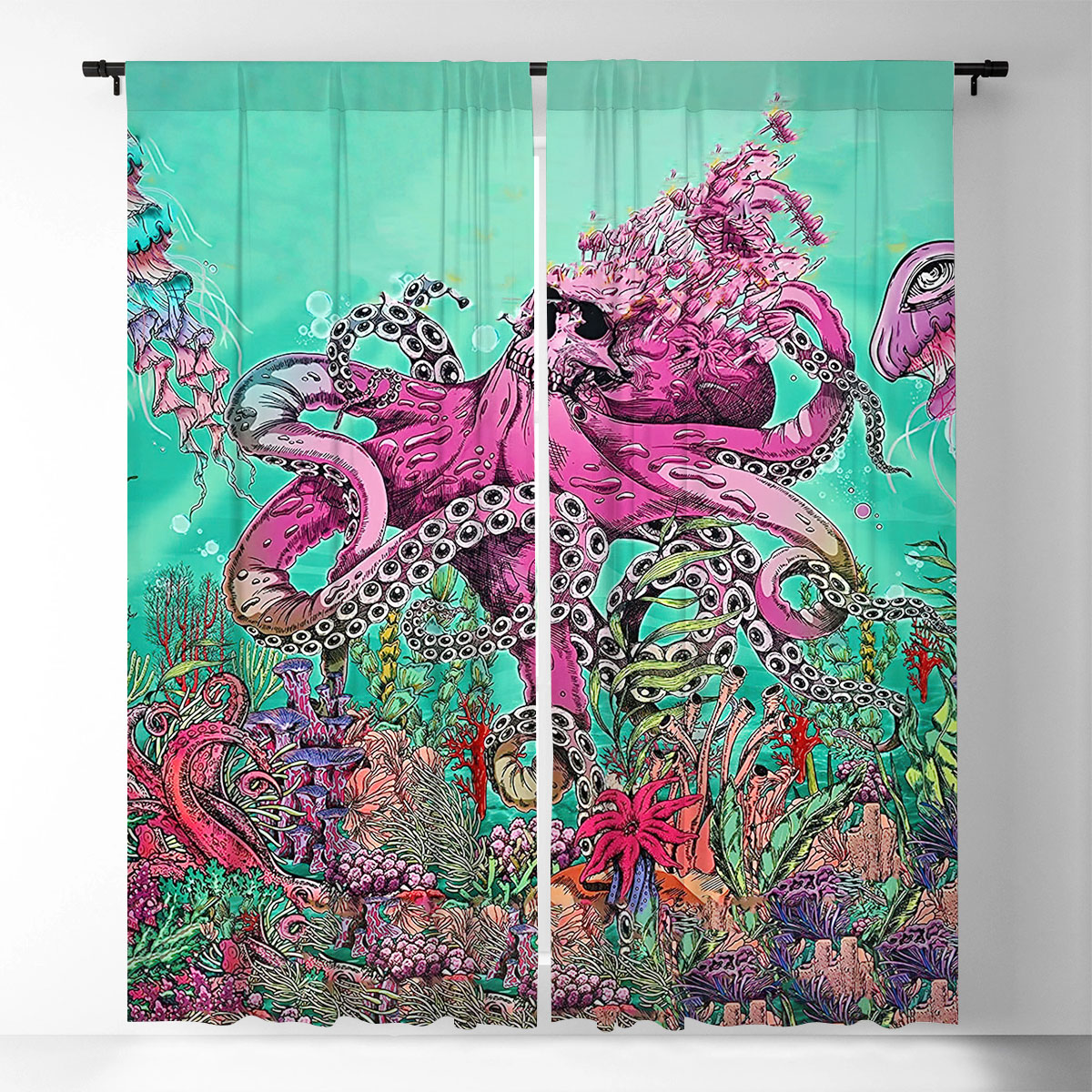 Fantasy Eyes Monster Octopus Window Curtain_1_2.1