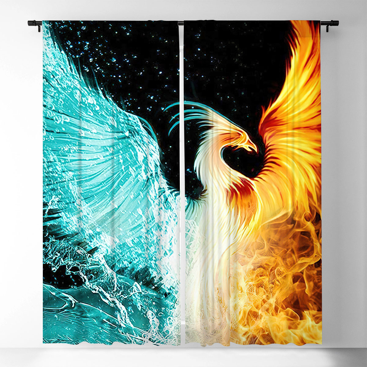 Fire _ Water Phoenix Window Curtain_1_2.1