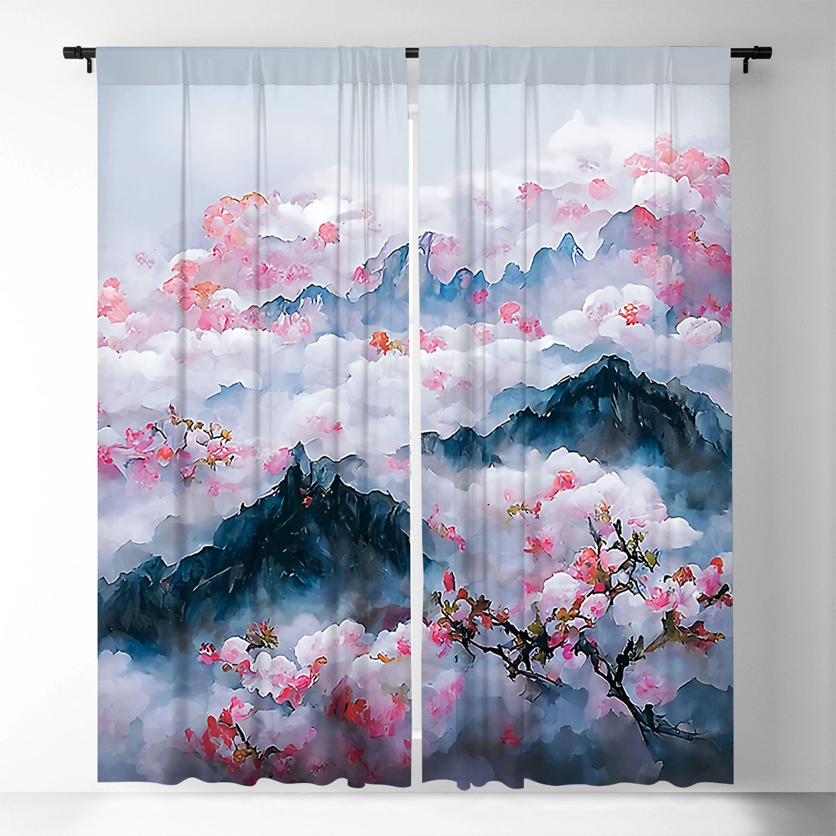 Watercolor Abstract Blossom Window Curtain_1_2.1