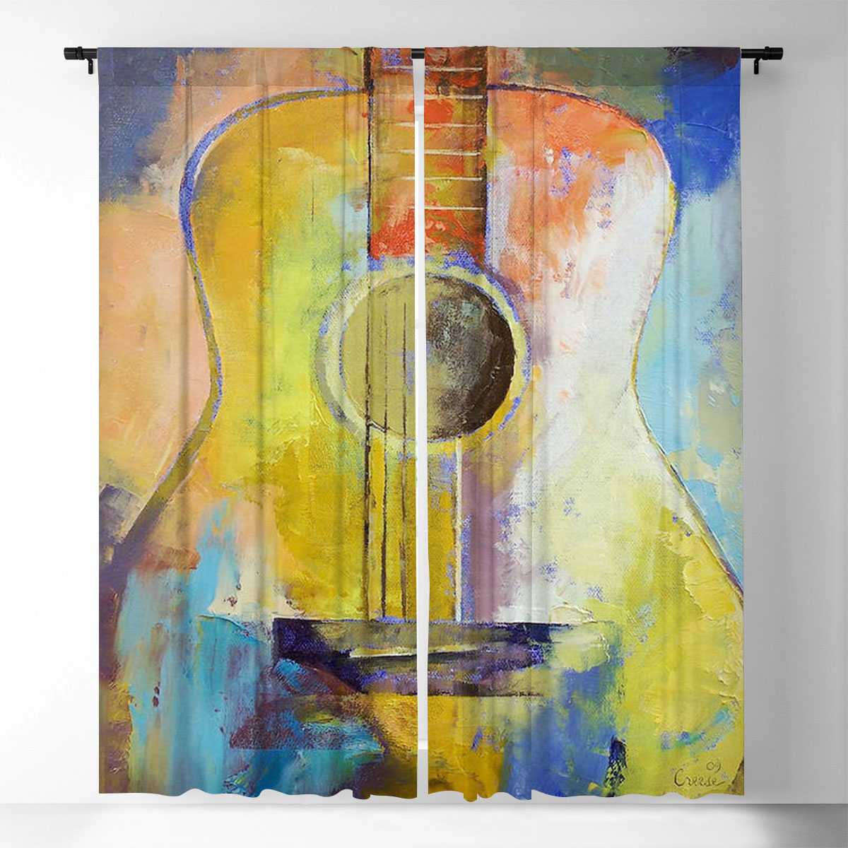 Watercolor Guitar Window Curtain_1_2.1