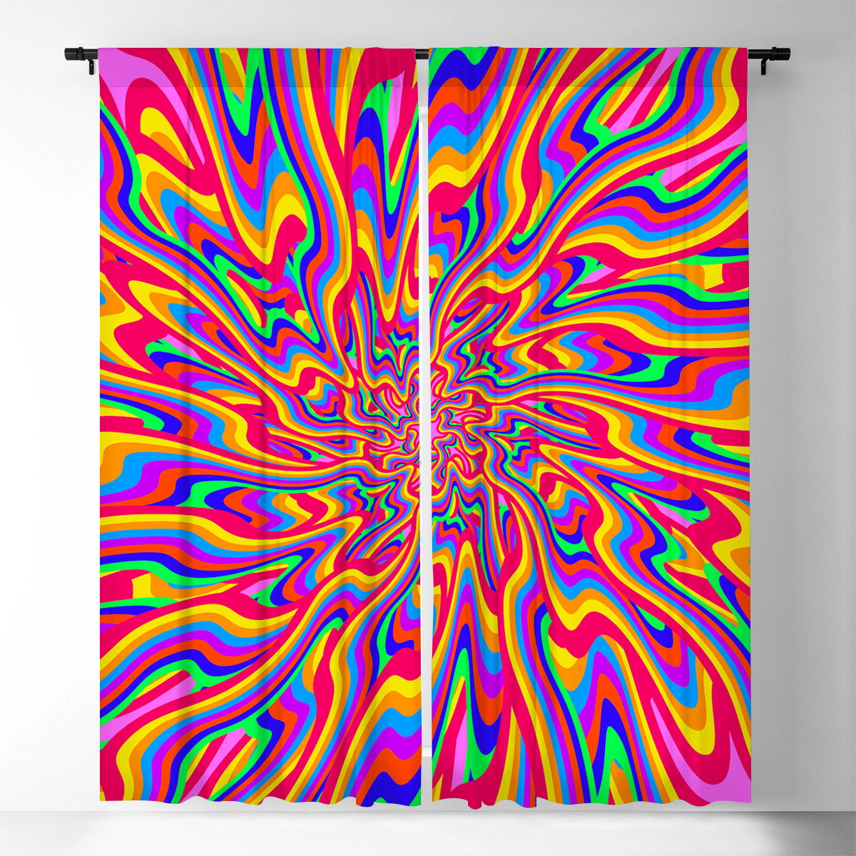 Watercolor Hippie Trippy Window Curtain_1_2.1