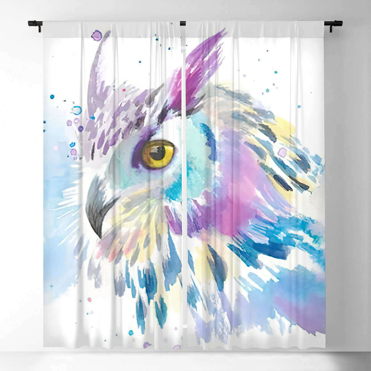Watercolor Owl Window Curtain_1_2.1