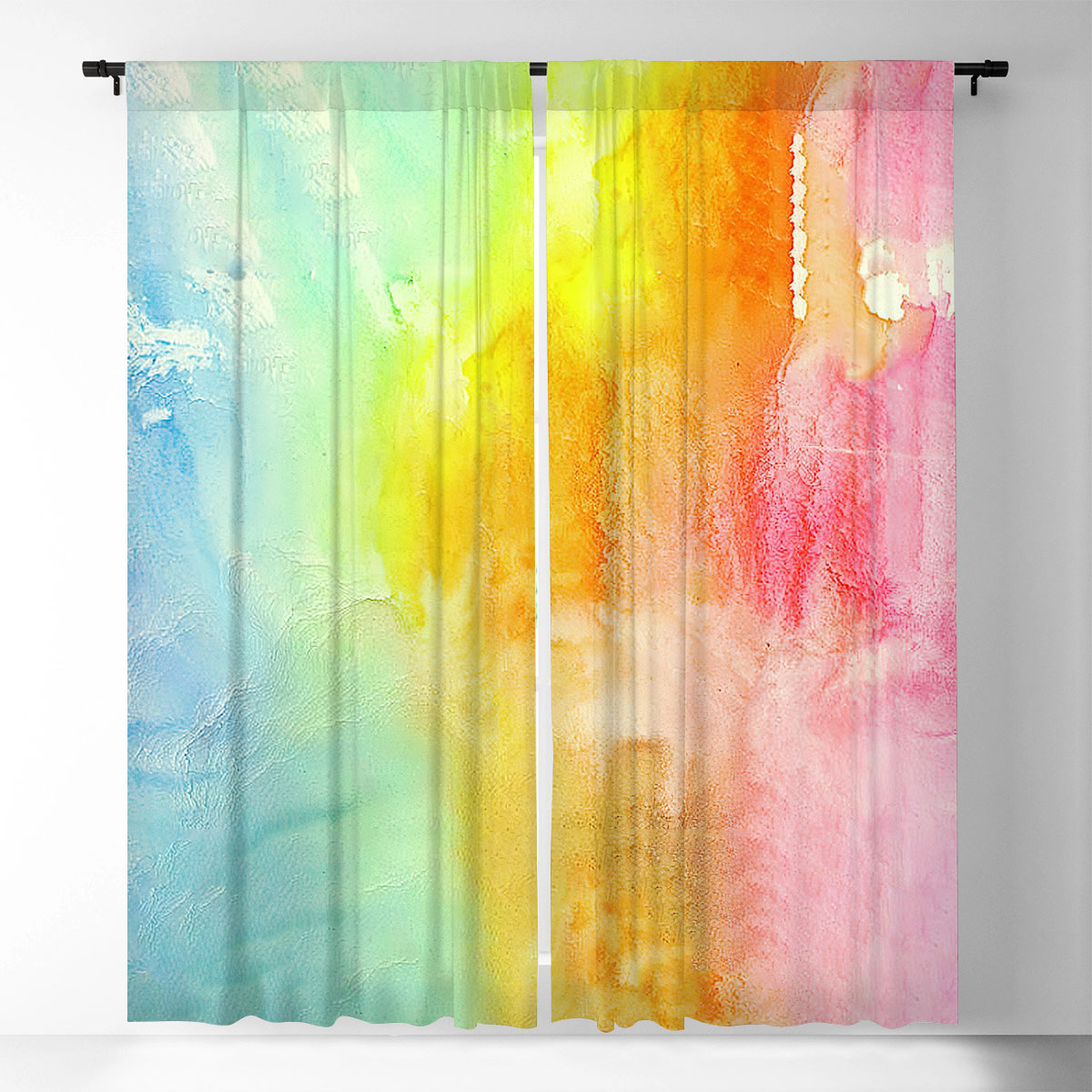 Watercolor Rainbow Window Curtain_1_2.1