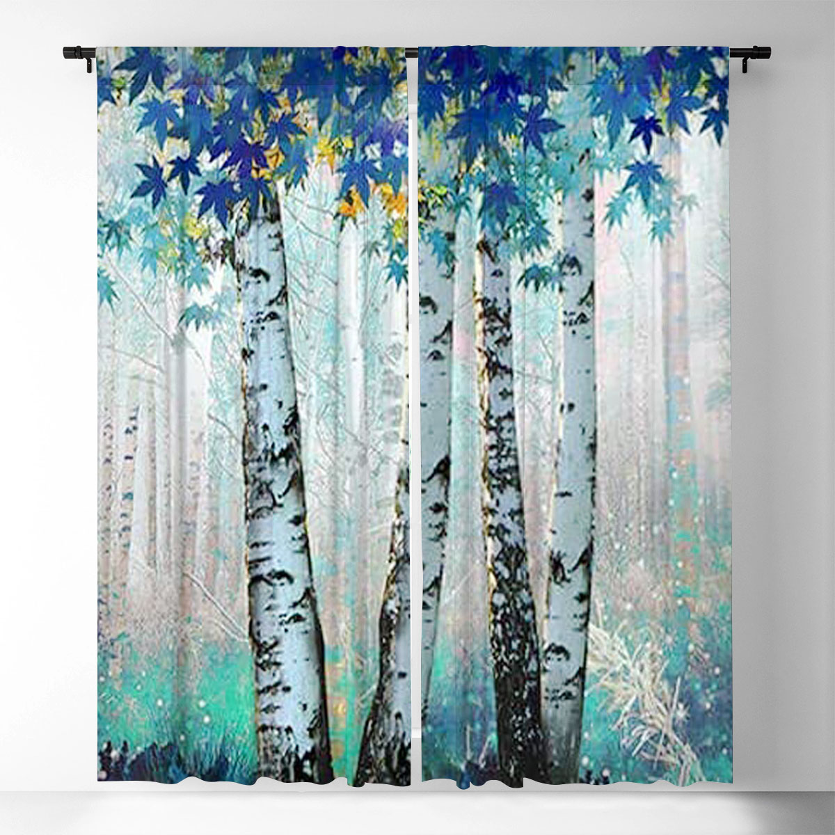 White Birch Forest Window Curtain_1_2.1