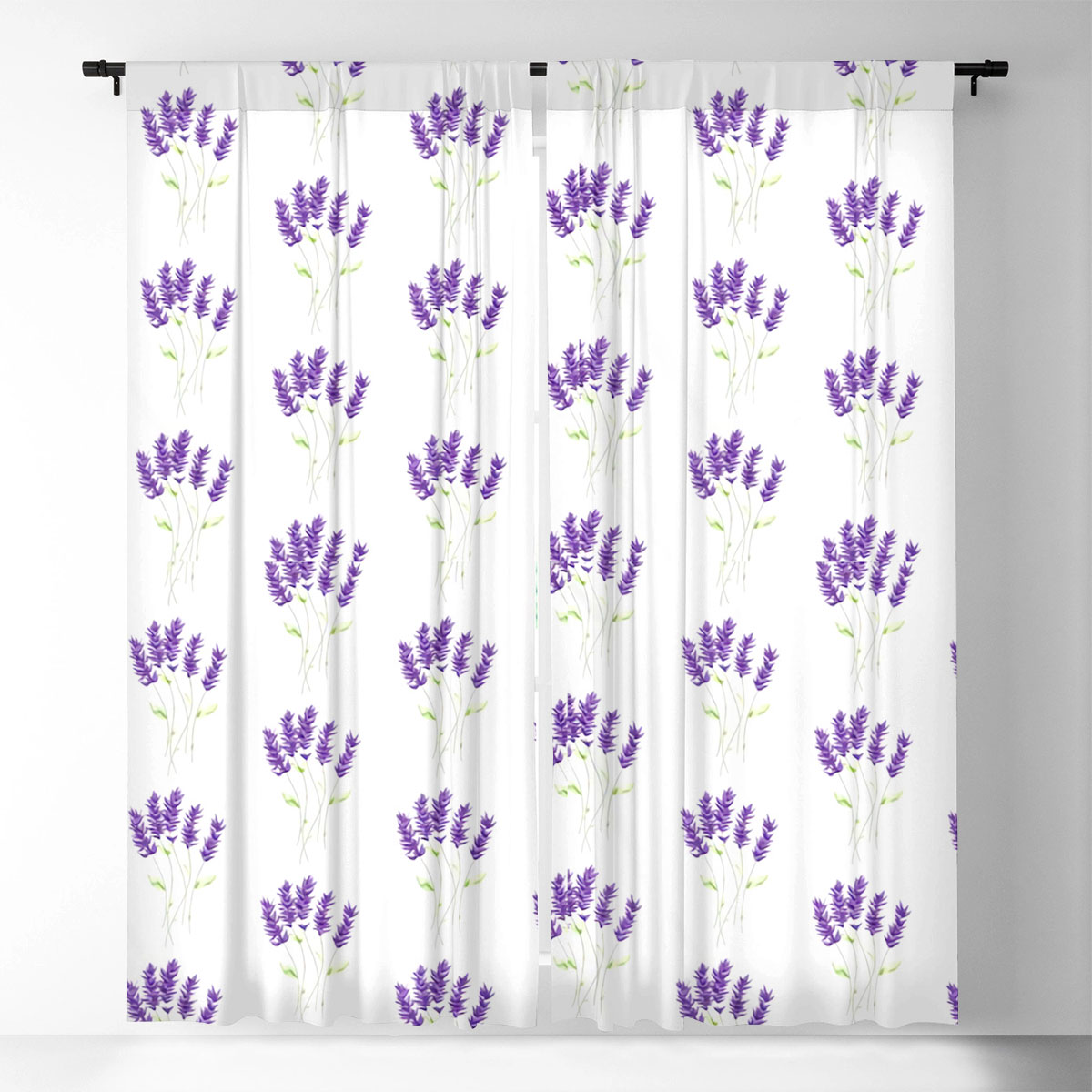 White Purple Lavender Window Curtain_1_2.1