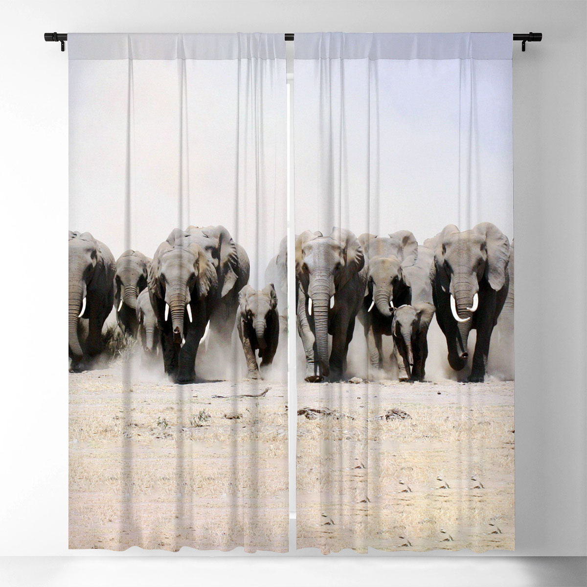 Wild Elephant pillow Window Curtain_1_2.1
