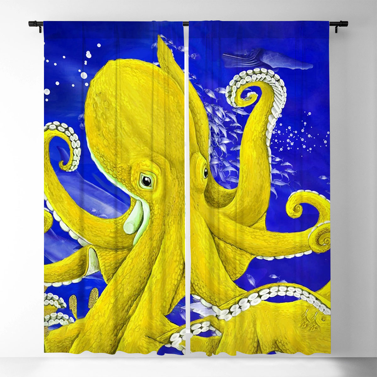 Yellow Octopus Window Curtain_1_2.1