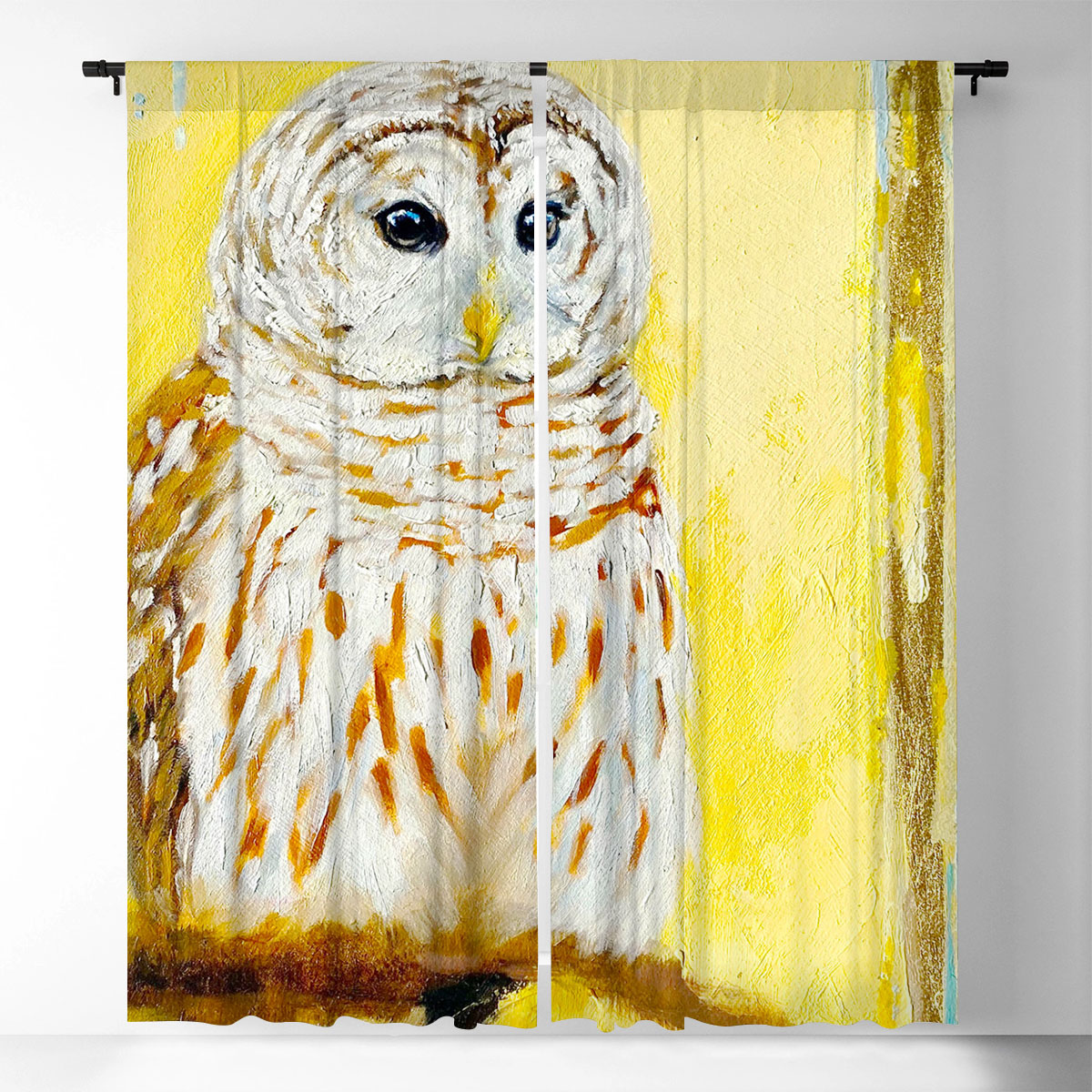 Yellow Owl Window Curtain_1_2.1