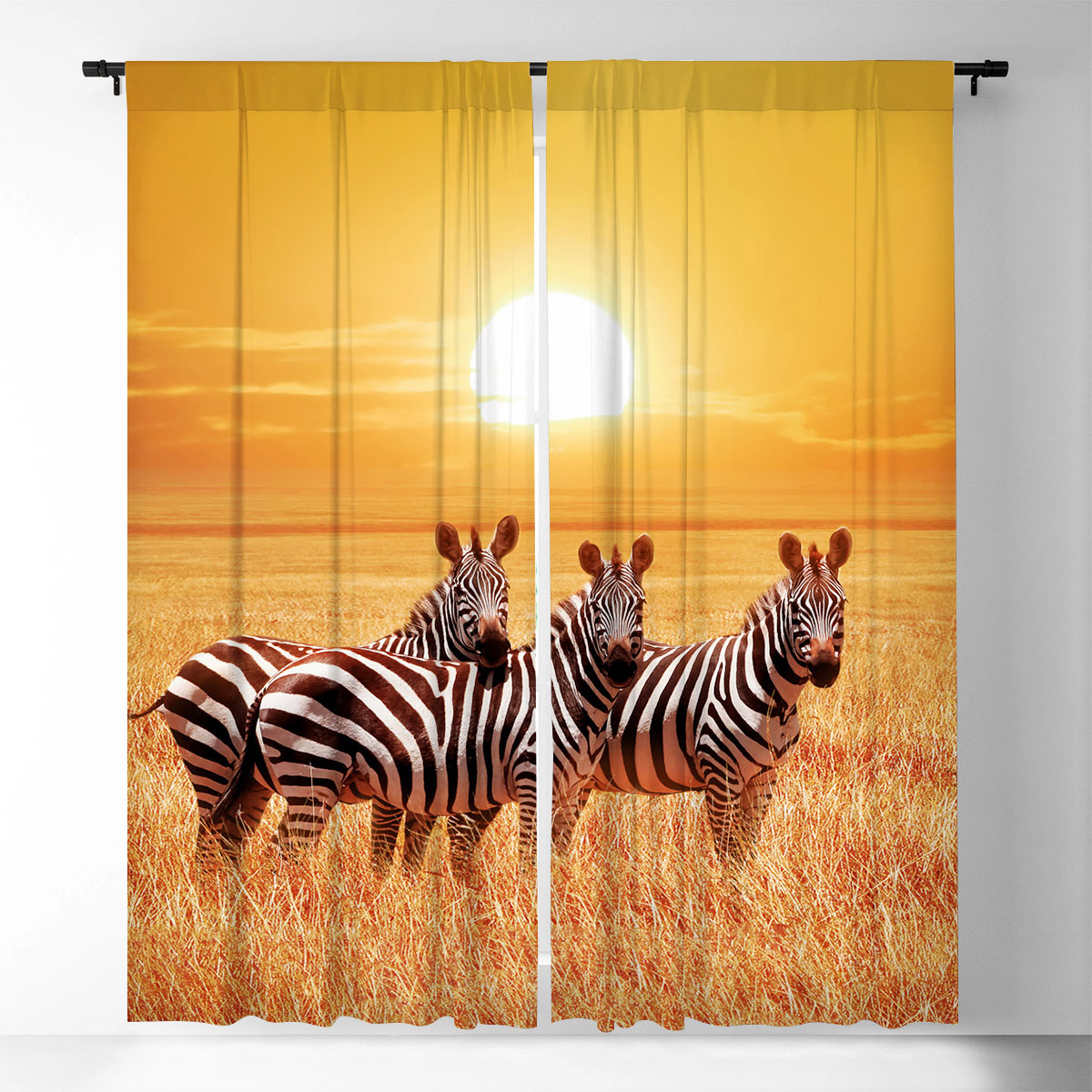 Zebra Under The Sunset Window Curtain_1_2.1