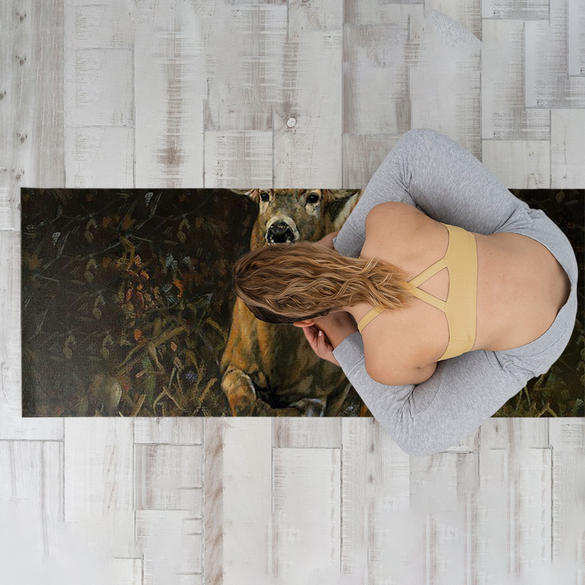 Deer Hunting In The Forest Yoga Mat_1_2.1