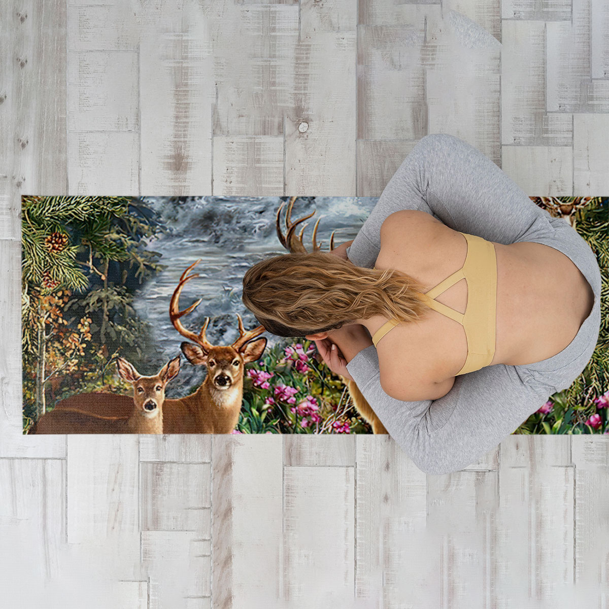 Deer and Bear Forest Hunting Yoga Mat_1_2.1