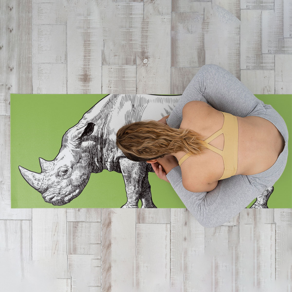 Drawing Of Rhino Yoga Mat_1_2.1